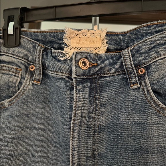 Altar'd State Blue Flare Denim with Vintage Distressing - Picture 4 of 7